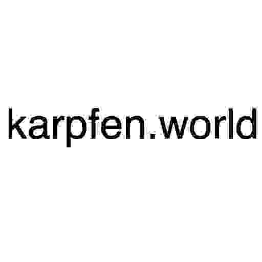 black text on white background saying `karpfen.world`